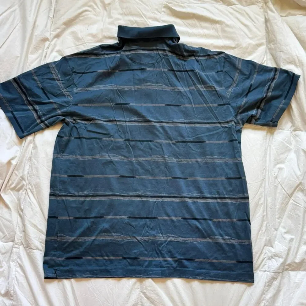 Nike golf tiger woods striped polo shirt sz XL cotton‎ casual sportswear grunge